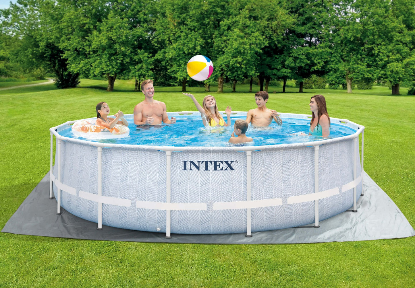 Huismerk Intex Chevron Prism Frame Zwembad 488 X 122 Cm