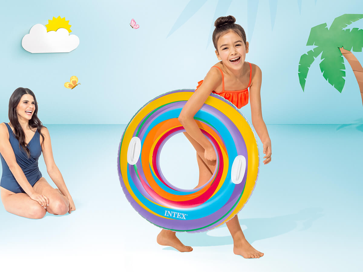 Intex Swirly Whirly Zwemband Met Handgrepen Ø 91Cm