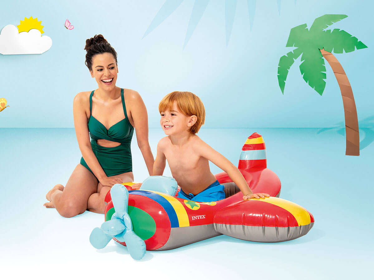 Intex Zwembad Kinderbootje-Vliegtuig-Rood