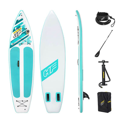  Hydro Force Aqua Glider SUP met luxe rugzak, peddel en pomp voor eenvoudig transport.