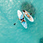  IntIntex Aqua Quest 320 SUP board drijvend op een rustig meer, perfect voor suppen.ex Aqua Quest 320 Sup Set