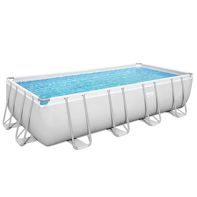 Rechthoekig Bestway Power Steel zwembad 488 x 244 x 122 cm in overzicht