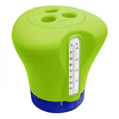 Kokido chloordispenser gevuld met chloortabletten voor gelijkmatige desinfectie.
