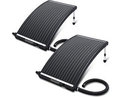 Meerdere Comfortpool Solar Panels gekoppeld voor efficiënte zwembadverwarming van grote zwembaden.