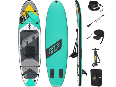 2-in-1 SUP board en kajak met verstelbare peddel en voetensteun.