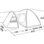 Technische tekening van de Easy Camp Eclipse 500 Tent met afmetingen en indeling
