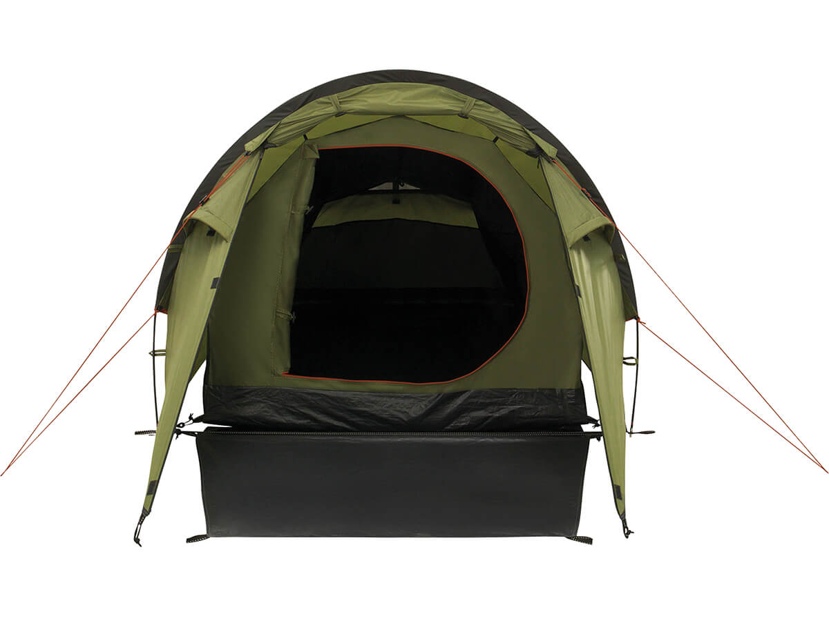 Binnenkant van de tent met ademende polyester binnentent.