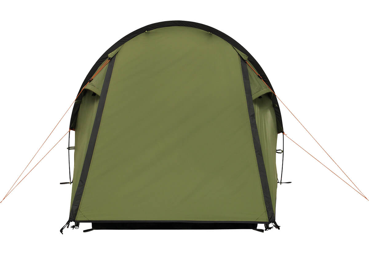 Ventilatieopeningen aan de voor- en achterkant van de tent.