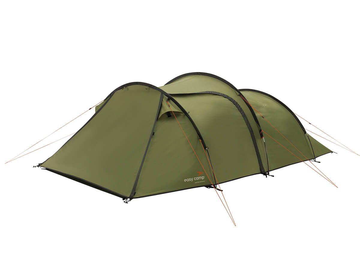 Buitenkant van de Easy Camp Hemsedal 4 Tent, gemaakt van waterdicht WeatherGuard 2000 polyester.