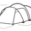 Zijaanzicht van de Easy Camp Hemsedal 4 Tent met constructiedetails en maatvoering.