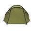 Achterkant van de Easy Camp Lomsdal 3 Tent met ventilatieopeningen en waterdichte afwerking.