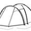 Zijaanzicht van de Easy Camp Lomsdal 3 Tent met maatvoering en constructiedetails.