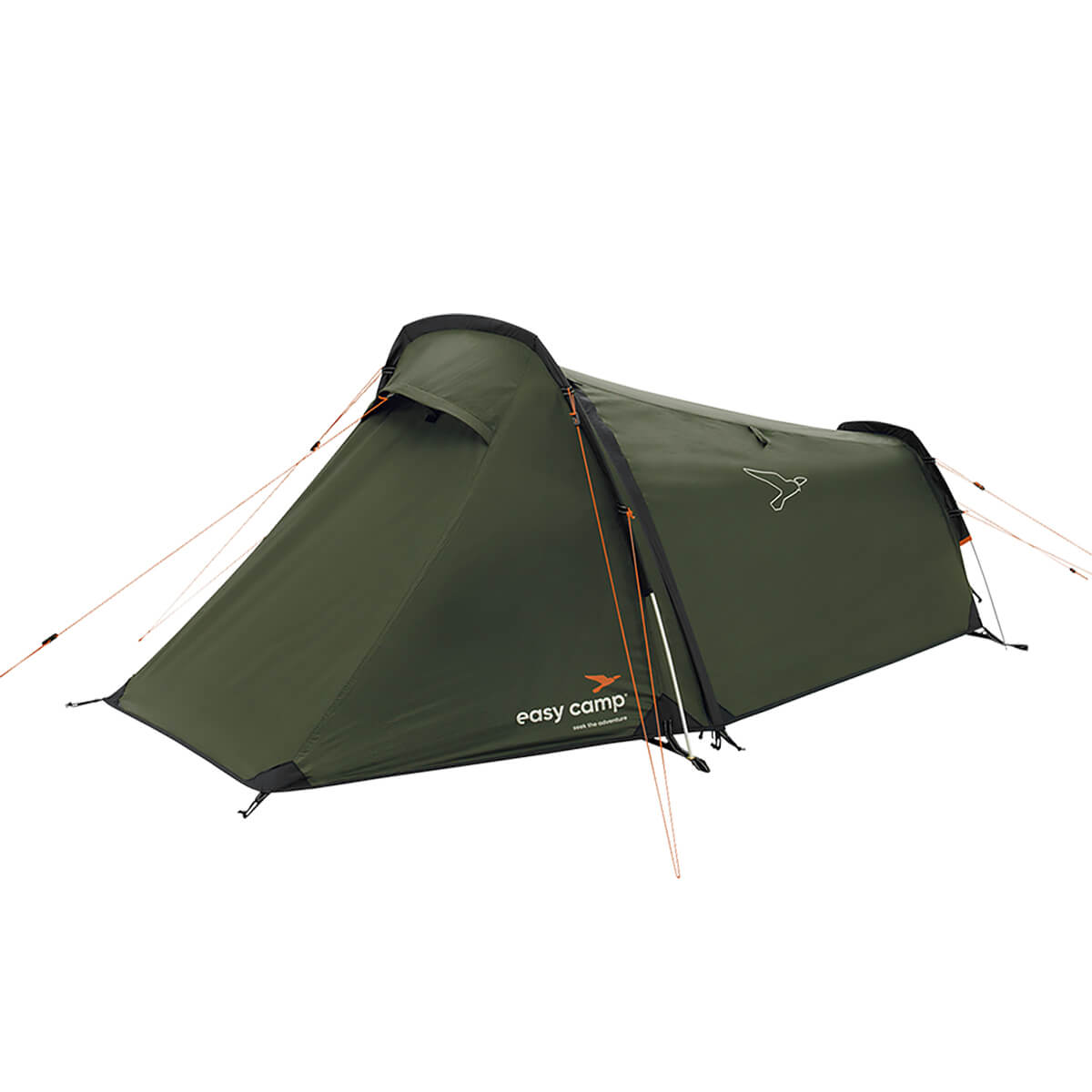 Voordeur van de Easy Camp Sarek 1 Tent met rits, gemakkelijk te openen en te sluiten voor ventilatie en privacy.
