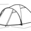 Illustratie van het flexibele grondzeil van de Easy Camp Setesdal 2 Tent, dat omhoog of omlaag geklikt kan worden.