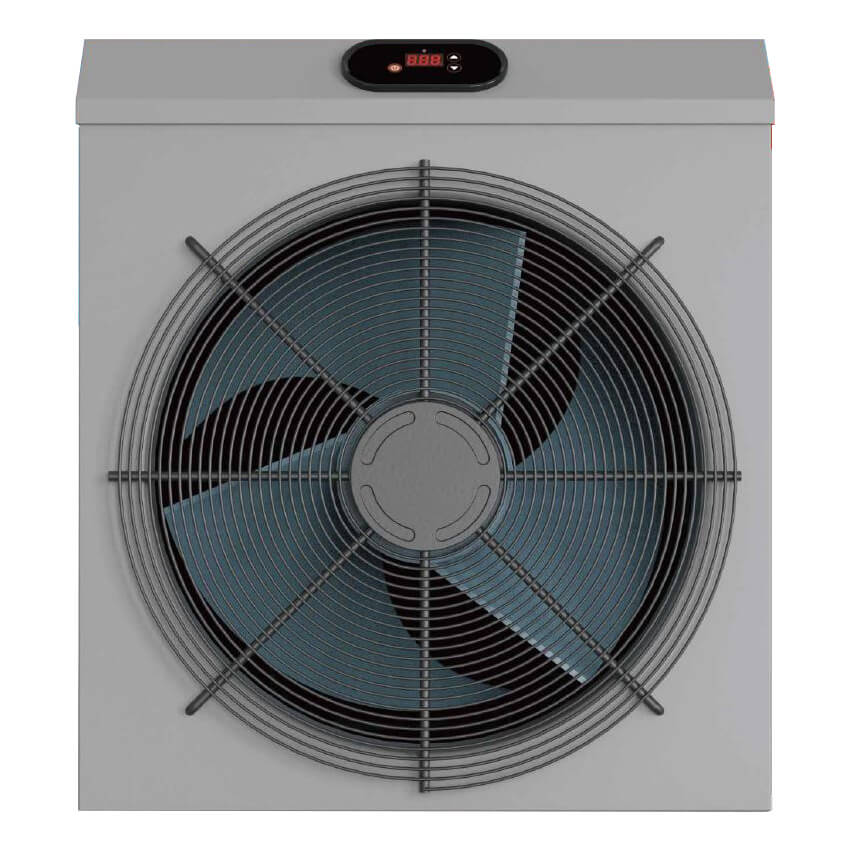 Digitaal display van de EasyHeat 3 warmtepomp voor gemakkelijke bediening.