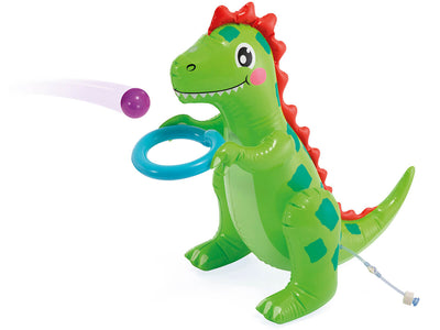 Speel en spetter in het Intex Dino buitenzwembad met verkoelende waterstralen!