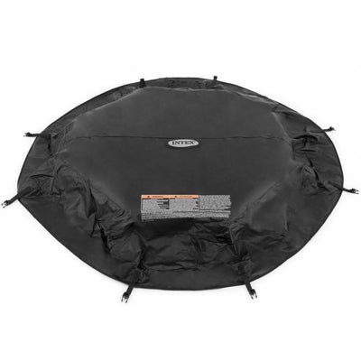 Zwarte Intex spa cover voor 6-persoons Jet & Bubble Deluxe, achtkantige vorm Ø211 cm.