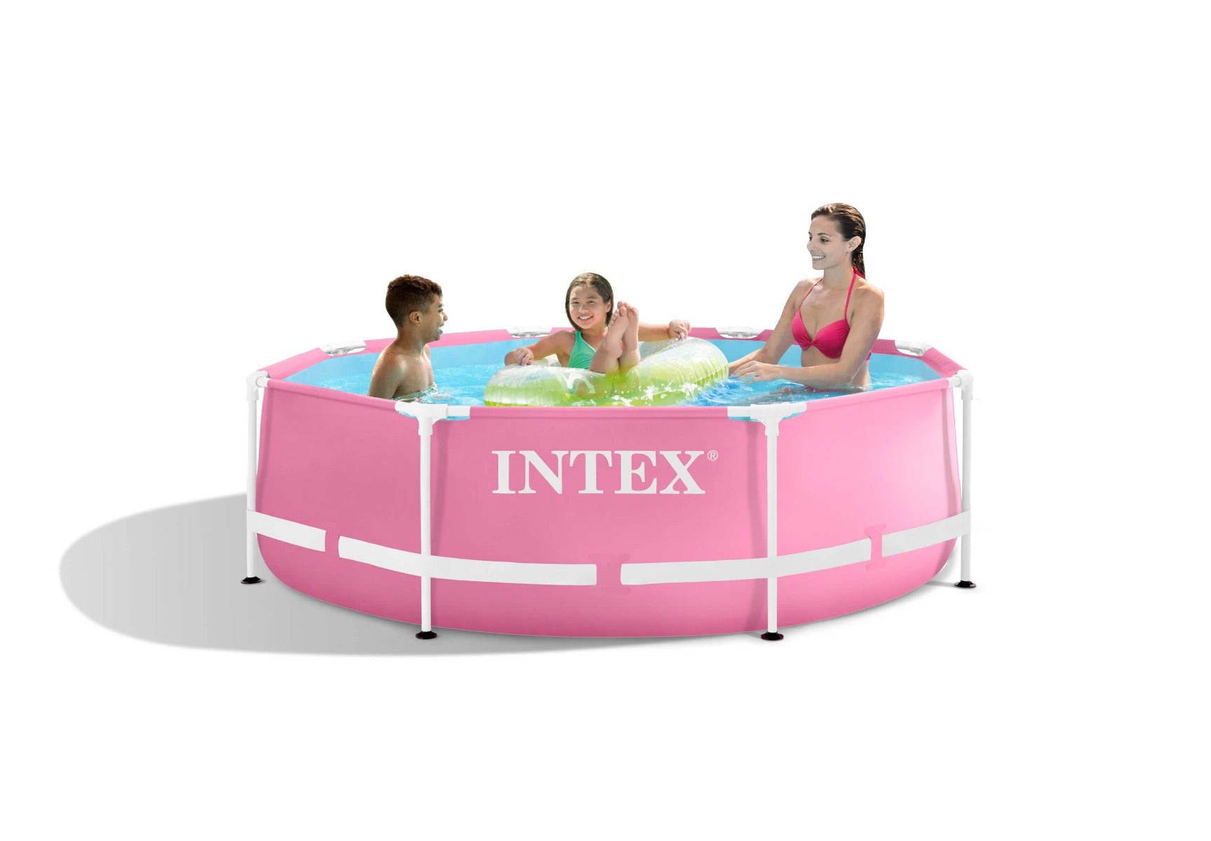 Intex Pink Metal Frame Zwembad, afmetingen 244 x 76 cm, ideaal voor zomerse waterpret in de tuin
