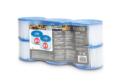 Set van 6 Intex Pure Spa Filter S1's, geschikt voor alle Intex opblaasbare spa's