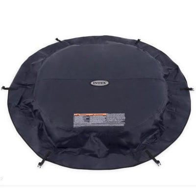 Bovenaanzicht van het Intex PureSpa afdekzeil in navy kleur, geschikt voor bescherming tegen vuil en warmteverlies
