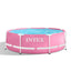 Roze Intex zwembad met metalen frame, stevig en geschikt voor kinderen en gezinnen, 244 x 76 cm