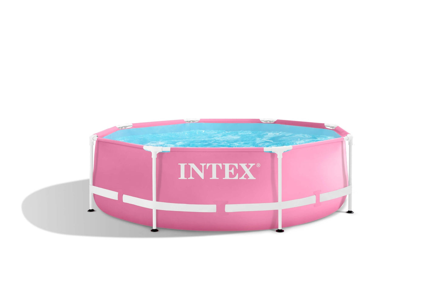 Roze Intex zwembad met metalen frame, stevig en geschikt voor kinderen en gezinnen, 244 x 76 cm