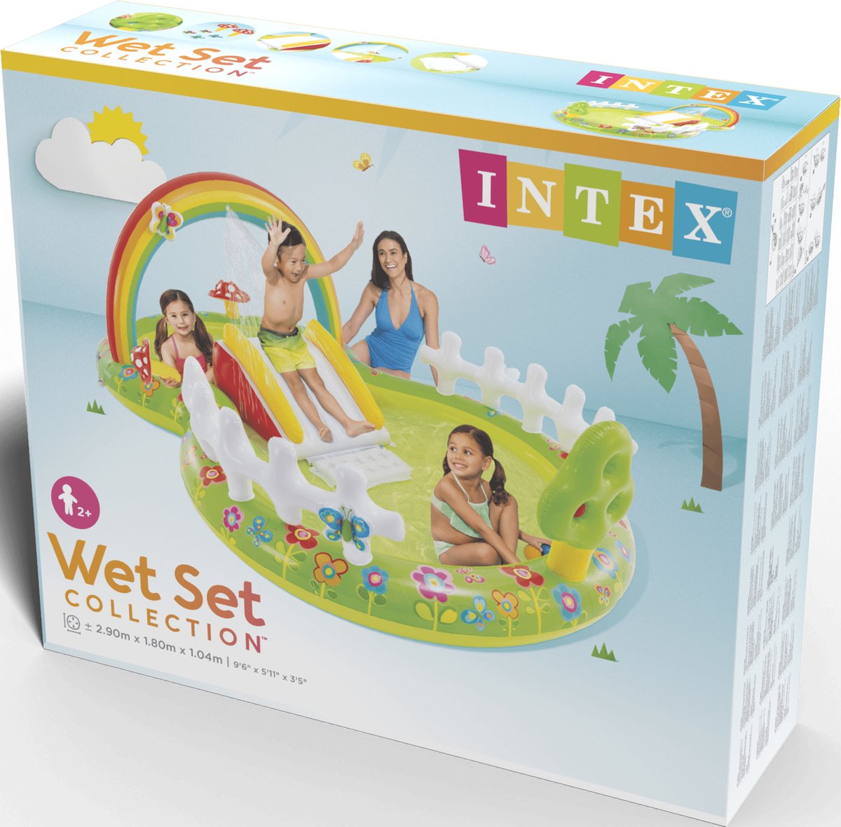 Intex Zwembad Speelcentrum My Garden opgezet in een zonnige achtertuin