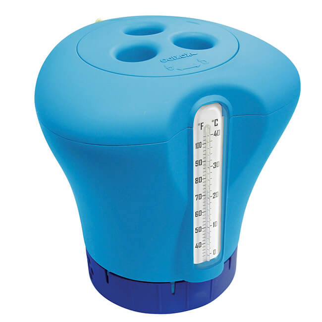 Kokido chloordispenser met thermometer voor nauwkeurige chloorafgifte en temperatuurmeting