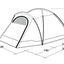 Zijaanzicht van de Outwell Cloud 5 Tent met constructiedetails en maatvoering.