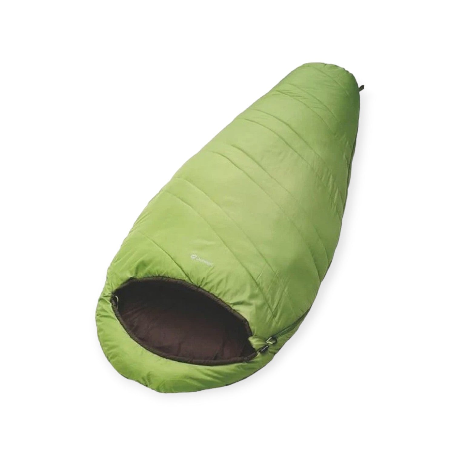 Outwell Cushy 1800 slaapzak met uniek ei-design in groene kleur, perfect voor kamperen.