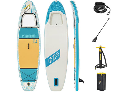  Paddle board met transparant venster om onderwaterleven te bekijken tijdens het suppen.