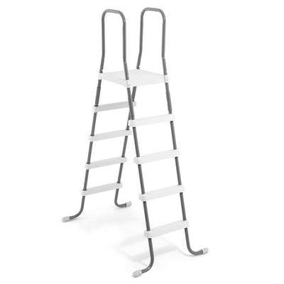 Intex zwembadtrap 132 cm met stabiel stalen frame en anti-slip treden voor veilig gebruik.